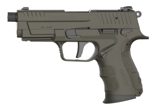 Retay USA RXP22OD13TH RPX 22 LR 13+1 4" Black Threaded Barrel, OD Green Cerakote RMR/RMSc Optic Ready/Serrated Slide, OD Green Cerakote Polymer Frame w/Accessory Rail, Textured Grip