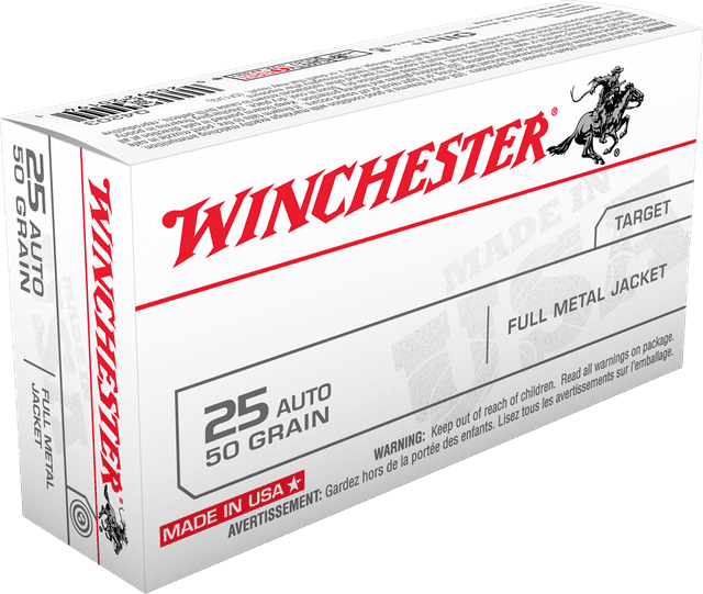 Winchester, Usa Pistol, 25 ACP, Full Metal Jacket, 50 Grain, 50 Rounds