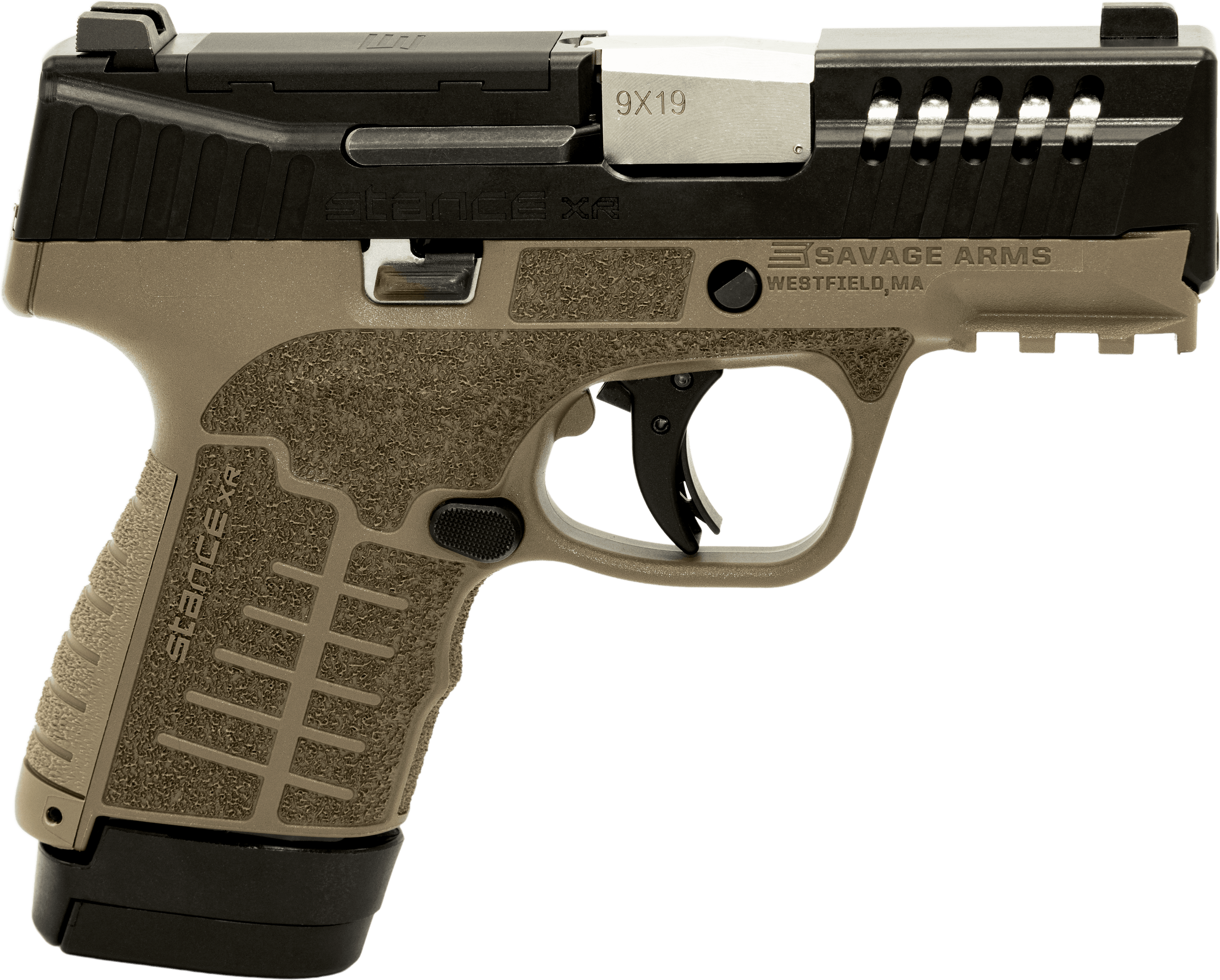 Savage Stance XR 9mm 3.20" 13+1 Ported Stainless Steel FDE Glass Filled Nylon Grip - 67064