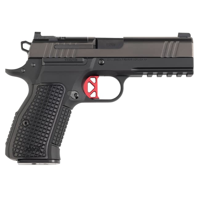 Dan Wesson 92103 DWX Compact Frame 9mm Luger 15+1 4.95" Black Match Grade Barrel, Black DLC Serrated Steel Slide, Black Aluminum Frame w/Beavertail & Picatinny Rail, Black Textured Aluminum Grip