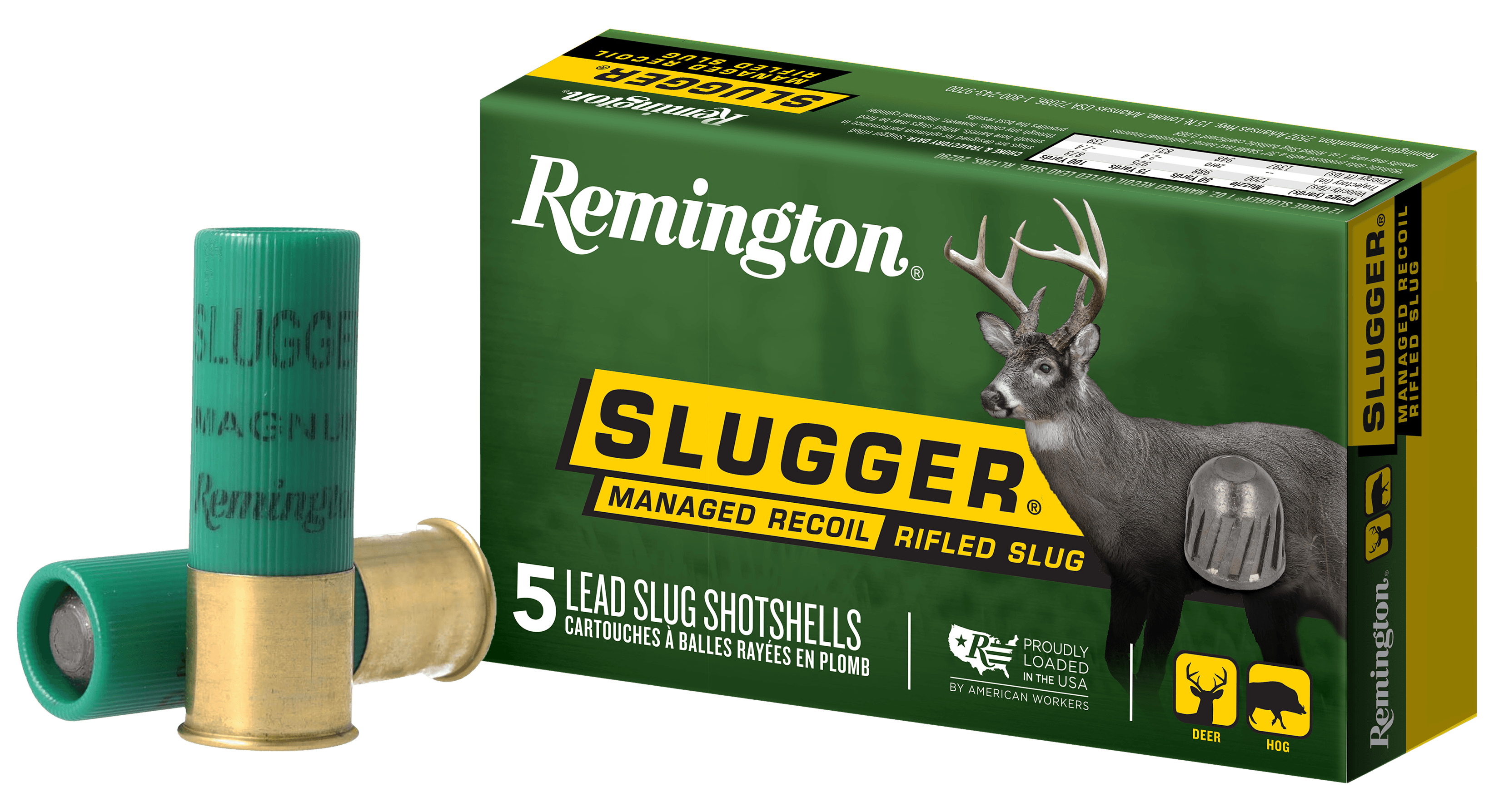 Remington Slugger Managed-Recoil Rifled Slug 12 Gauge 1 oz 5 Rounds