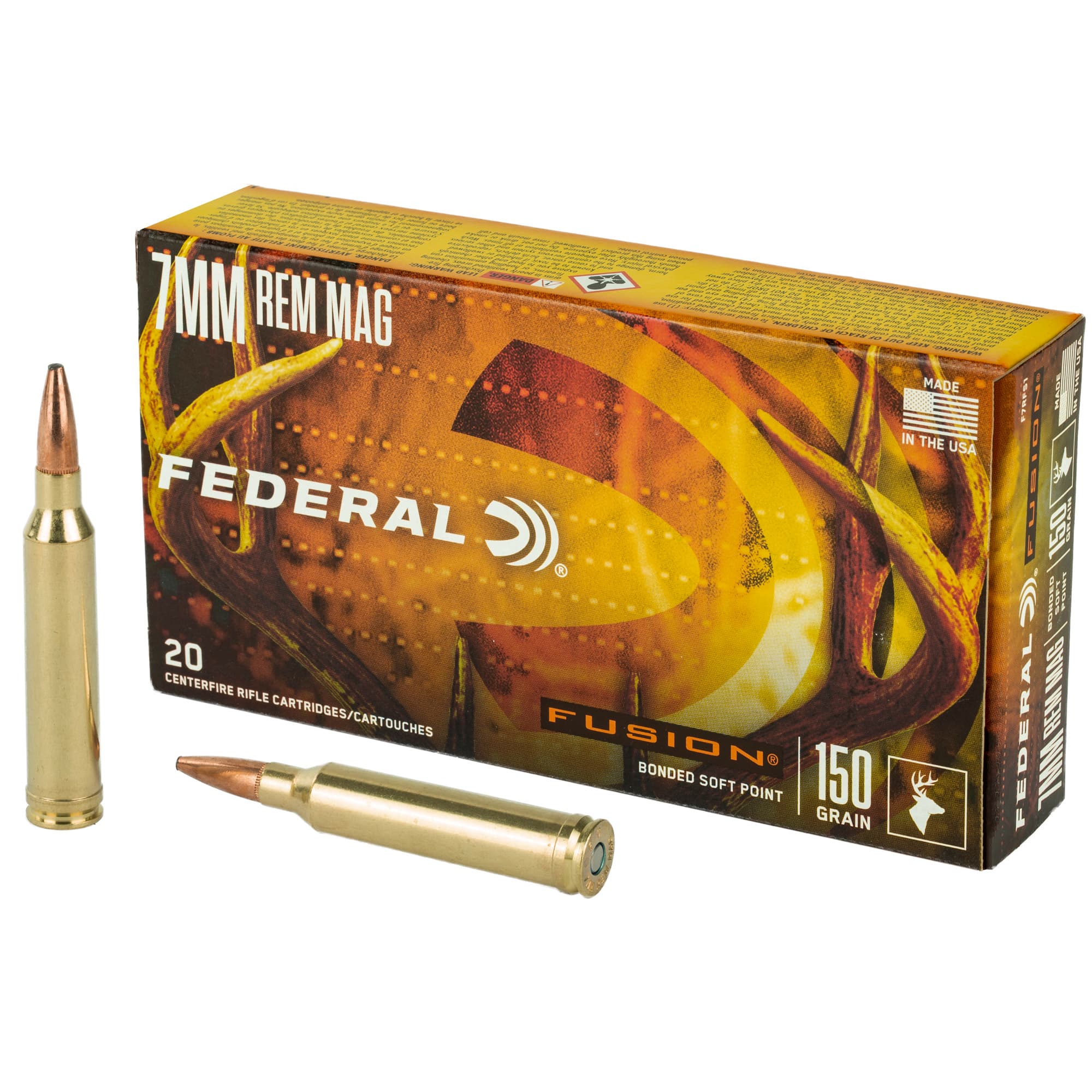 Federal Fusion Rifle Ammo 7mm Rem Mag 150 gr. Fusion Soft Point 20 rd.