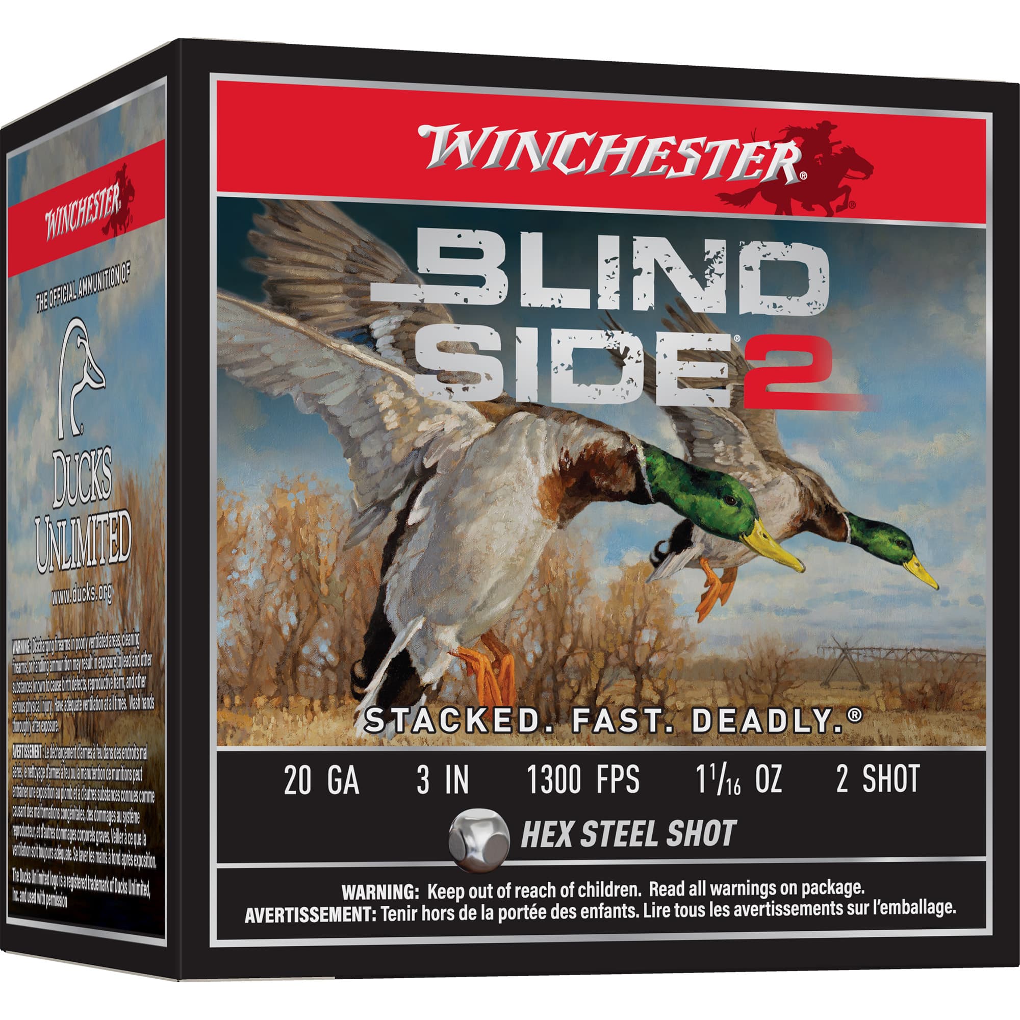 Winchester Blind Side 2 20 Gauge Hex Steel Shot 1 1/16 Ounce 25 Rounds