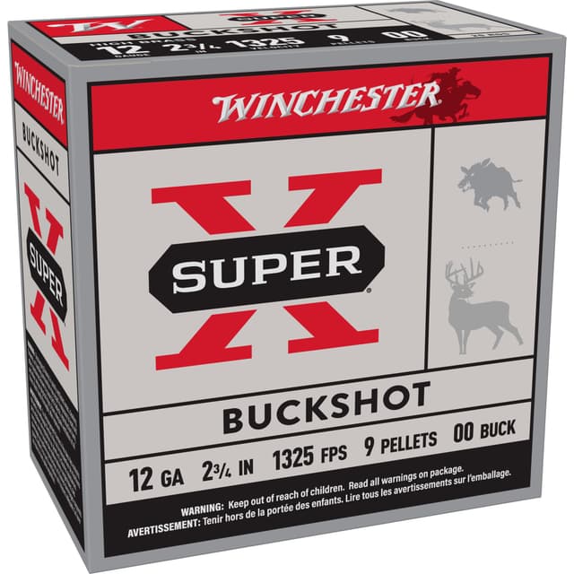 Winchester, Super X, 12 Gauge, Buckshot, N/A, 25 Rounds