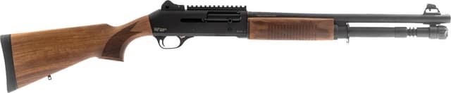 Gforce Arms Gatlander 12GA, 18.5in. Barrel, 5rd, Wood Stock & Forend - Black (GFSAS12W)