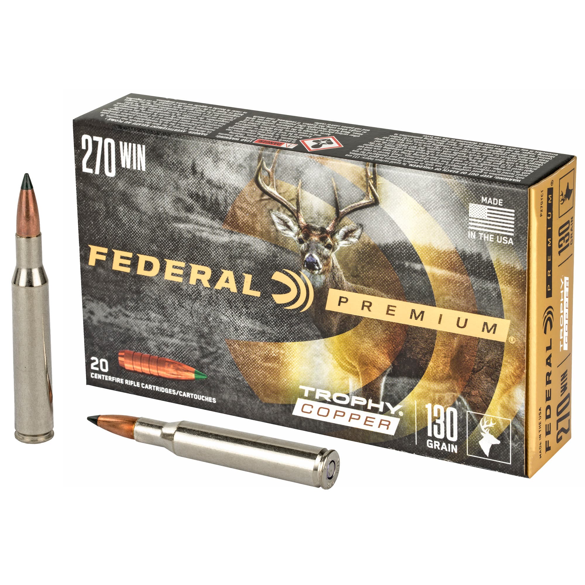 Federal Premium Trophy Copper 270 Winchester 130 Grain 20 Rounds