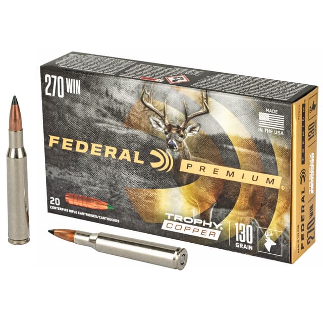 Federal Premium Trophy Copper 270 Winchester 130 Grain 20 Rounds