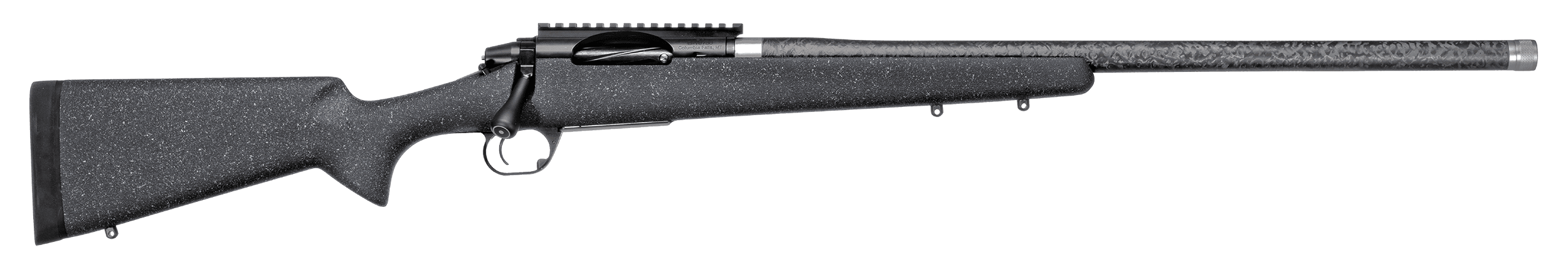 Proof Research 137550 Elevation 2.0 300 PRC 3+1 22" Carbon Fiber Match Grade Threaded Barrel, Picatinny Rail Receiver, Black Granite Fixed Carbon Fiber Stock,