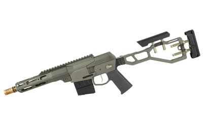 Q LLC MINIFIX300BLK8PST Mini Fix 300 Blackout 30+1 8" Black Anodized Tapered Threaded Barrel, Q-Sert Free-Float Handguards, Picatinny Rail Receiver, Black SBA3 Brace, Black Polymer Grips