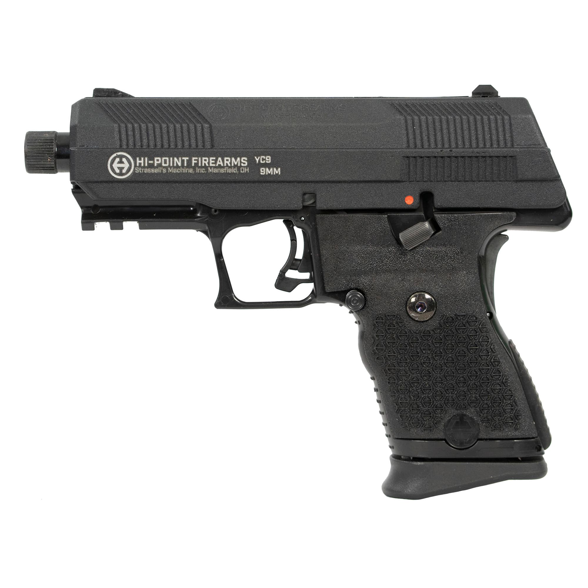 Hi-Point YC9 YC9 9mm Luger 10+1 4.12" Black Steel Threaded Barrel, Black YC9 Styled/Serrated Slide, Black Polymer Frame w/Picatinny Rail, Black Plastic Grips