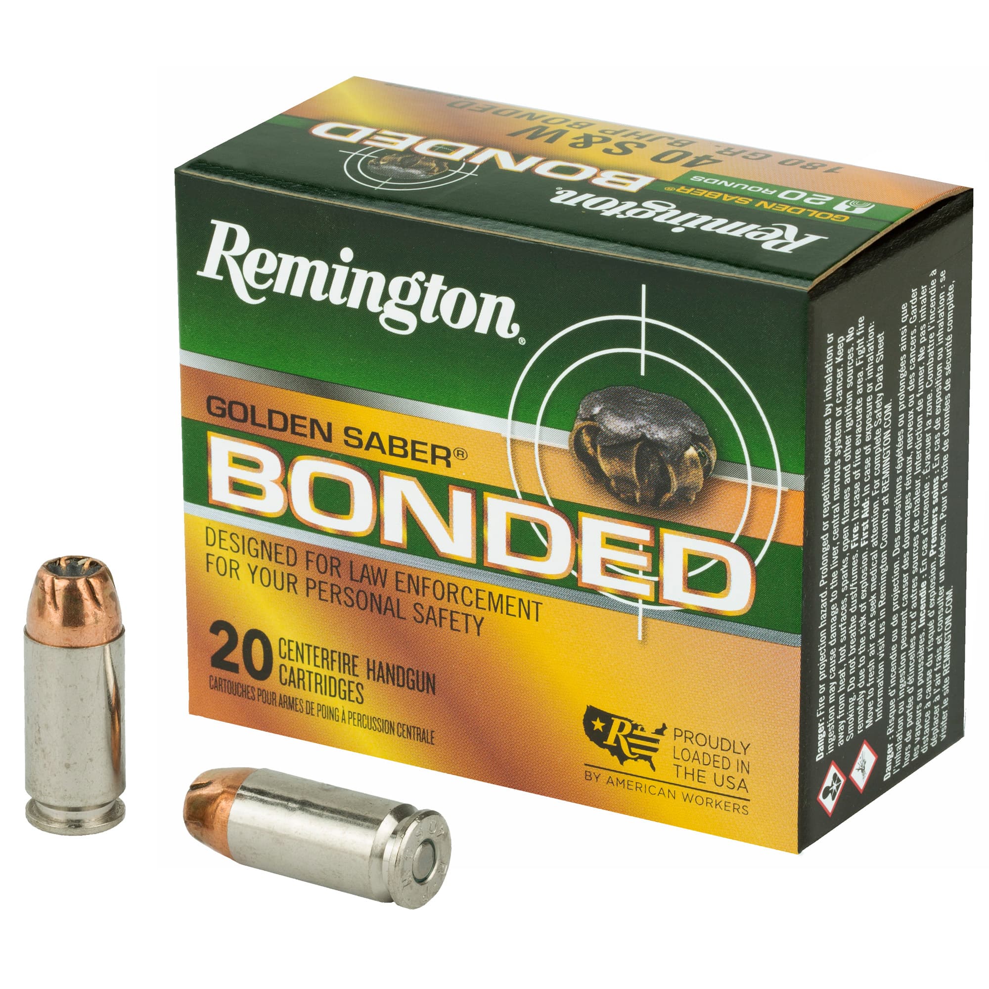 Remington Golden Saber Bonded 40 S&W BJHP 180 Grain 20 Rounds