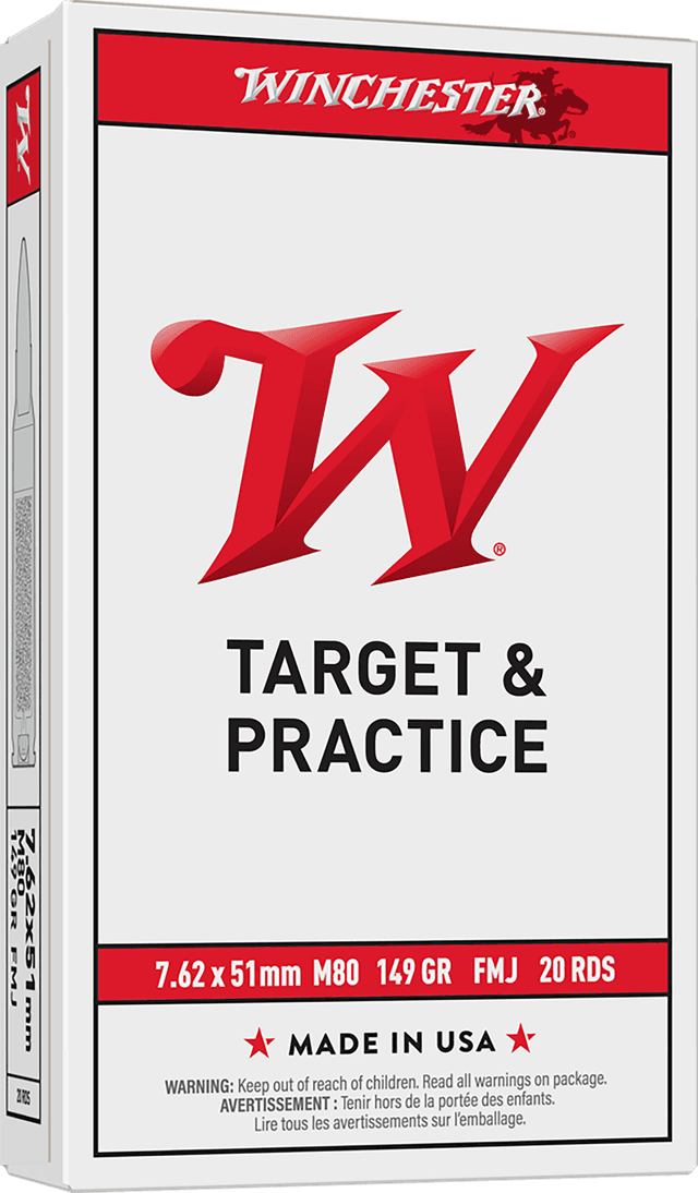 Winchester, Usa Rifle, 7.62x51mm Nato, Full Metal Jacket, 149 Grain, 20 Rounds