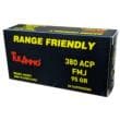 Tula Ammo Zinc Coated Steel Case Handgun Ammunition .380 ACP 95gr Brass Jacketed FMJ 50/ct