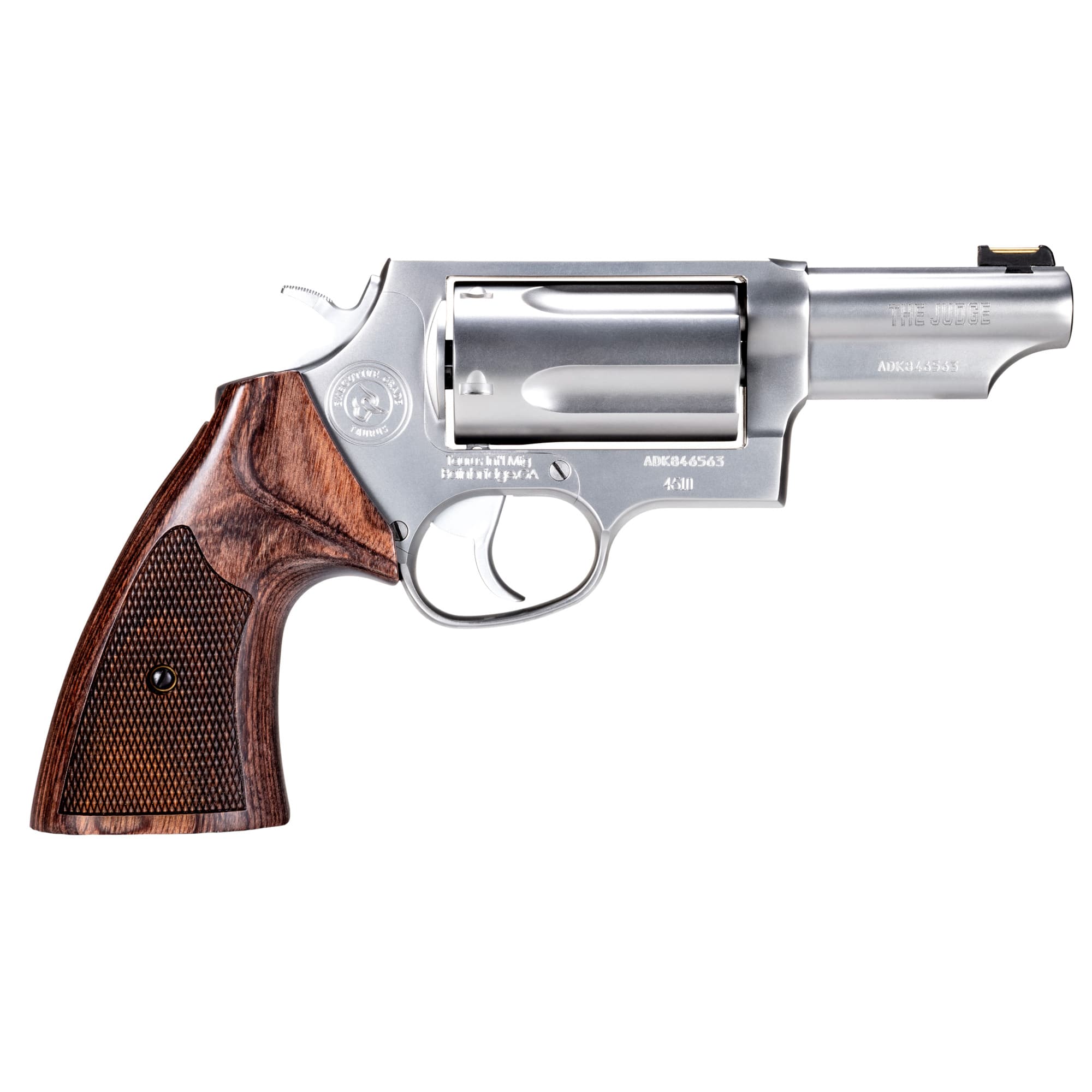 Taurus Judge Executive Grade Revolver - Stainless Steel| 45 Colt / 410 Mag | 3" Barrel | 5rd | Altamont Walnut Wood Grips