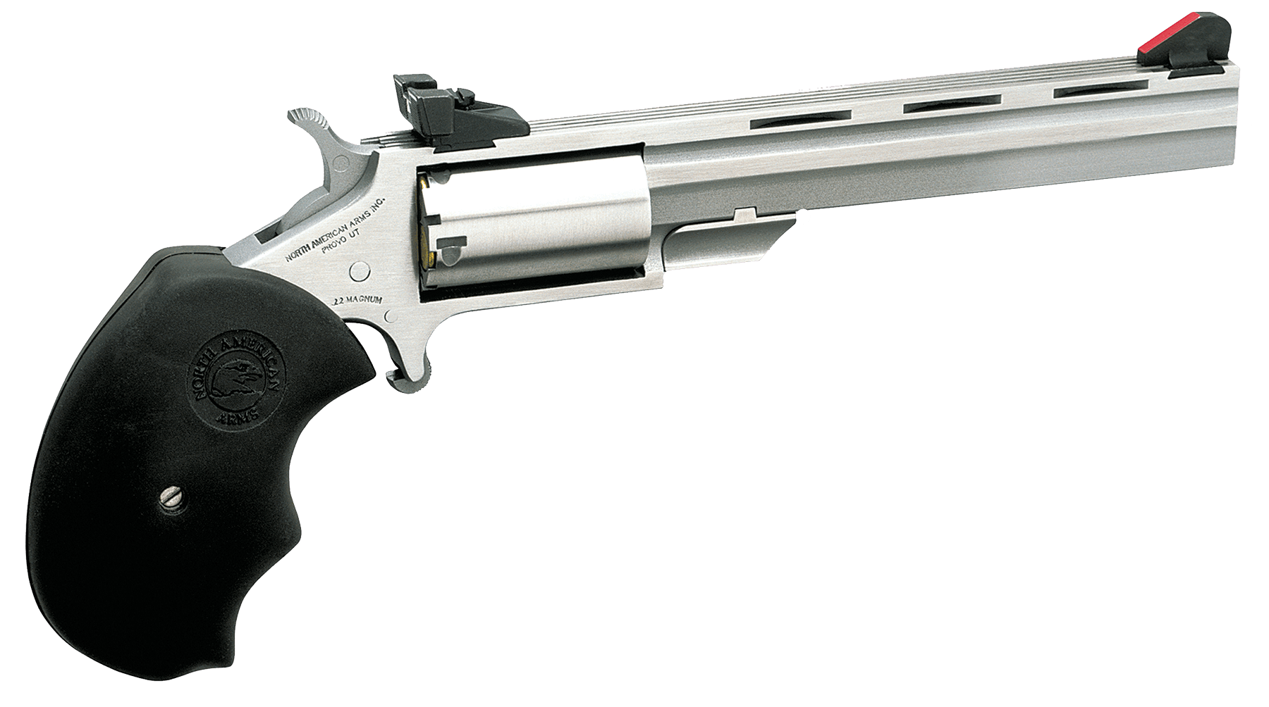 NAA Mini-Master Target Revolver 22 WMR Stainless/Black 4 in. 5 rd. AS