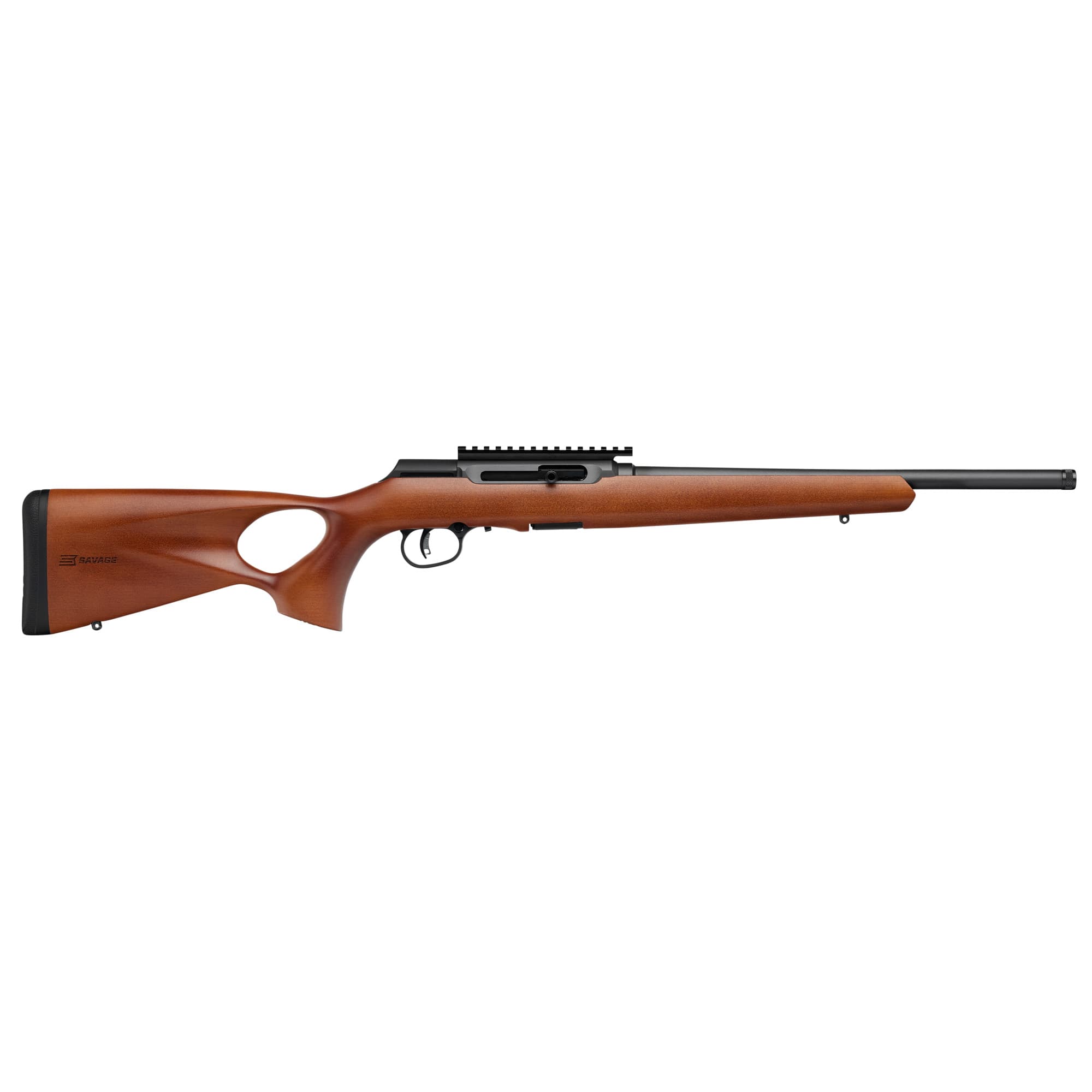 Savage A22 Timber 22 Long Rifle 18 in. 10 Round Wood Thumbhole Rifle