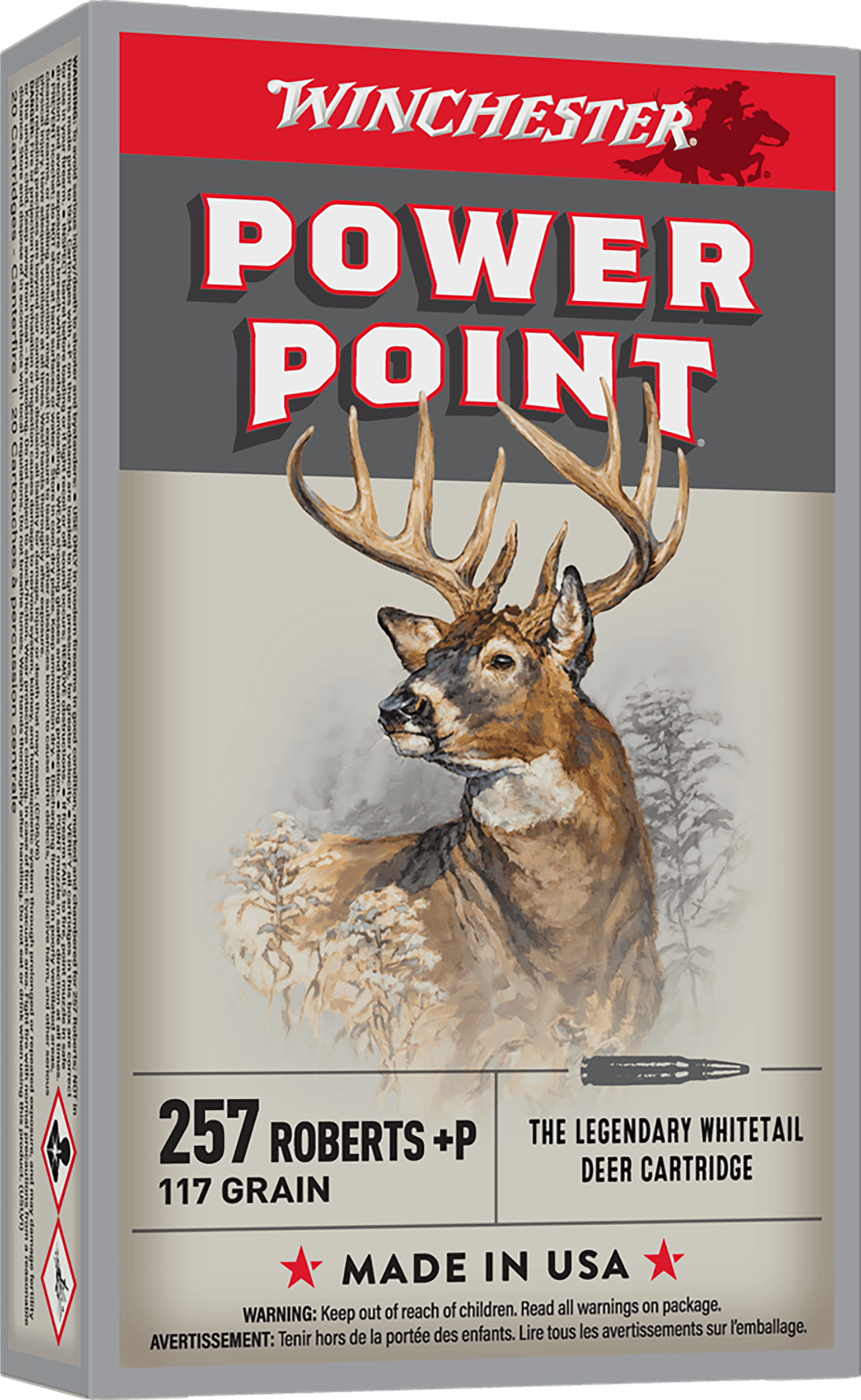 Winchester, Super X, 257 Roberts, Power Point, 117 Grain, 20 Rounds