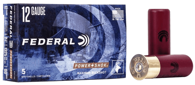 Federal Power Shok 12 Gauge Buckshot 1 3/16 oz 5 Rounds